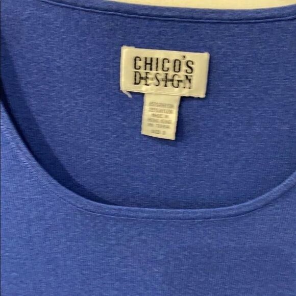 Chico’s Design Blue Timeless Scoop Neck Sz S - Picture 3 of 3